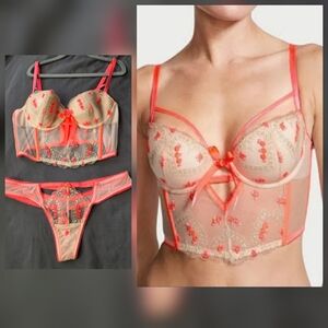 Victoria's Secret lingerie set size 32B Pink and Cream Lace
